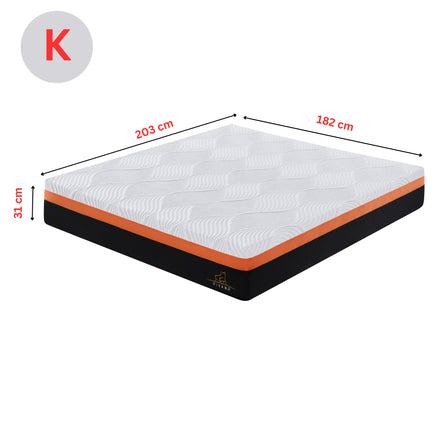 Heavenly King Size Memory Foam Medium-Firm Feel 31cm Mattress - ElectronX Plus