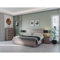 Rosemallow 4pc King Bed Frame Bedroom Suite Timber Bedside Tallboy Package Set - ElectronX Plus