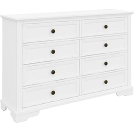 Celosia Dresser 8 Chest of Drawers Bedroom Acacia Timber Storage Cabinet - White - ElectronX Plus