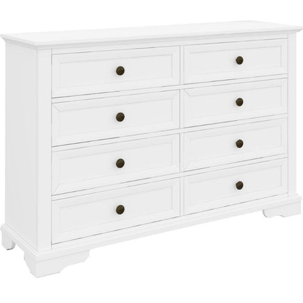 Celosia Dresser 8 Chest of Drawers Bedroom Acacia Timber Storage Cabinet - White - ElectronX Plus