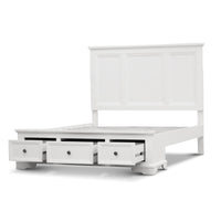 Celosia 4pc King Bed Frame Bedroom Suite Timber Bedside Tallboy Package - White - ElectronX Plus