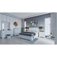 Celosia 4pc King Bed Frame Bedroom Suite Timber Bedside Tallboy Package - White - ElectronX Plus