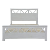 Myer 4pc Double Bed Suite Bedside Tallboy Bedroom Furniture Package White Wash - ElectronX Plus