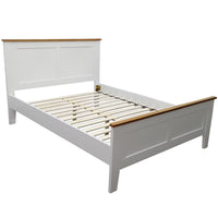 Lobelia 4pc Double Bed Suite Bedside Tallboy Bedroom Furniture Package - White - ElectronX Plus