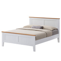 Lobelia 4pc Double Bed Suite Bedside Tallboy Bedroom Furniture Package - White - ElectronX Plus