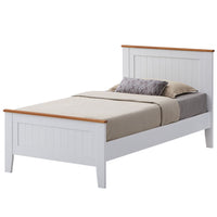 Lobelia 4pc King Single Bed Suite Bedside Tallboy Bedroom Furniture Package -Wht - ElectronX Plus