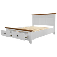 Virginia 4pc King Bed Suite Bedside Tallboy Bedroom Furniture Package - White - ElectronX Plus