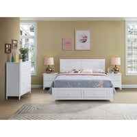 Wisteria Tallboy 4 Chest of Drawers Solid Rubber Wood Bed Storage Cabinet -White - ElectronX Plus