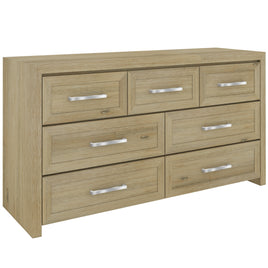 Gracelyn Dresser 7 Chest of Drawers Solid Wood Bedroom Storage Cabinet - Smoke - ElectronX Plus