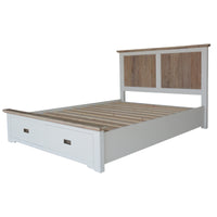 Fiona 4pc King Bed Suite Bedside Tallboy Bedroom Furniture Package White Grey - ElectronX Plus