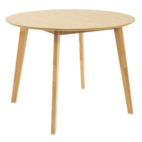 Cusco 100cm Round Dining Table Scandinavian Style Solid Rubberwood Natural - ElectronX Plus