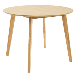 Cusco 100cm Round Dining Table Scandinavian Style Solid Rubberwood Natural - ElectronX Plus