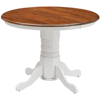 Lupin Round Dining Table 106cm Pedestral Stand Solid Rubber Wood - White Oak - ElectronX Plus