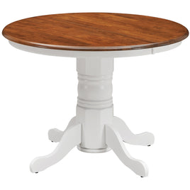 Lupin Round Dining Table 106cm Pedestral Stand Solid Rubber Wood - White Oak - ElectronX Plus