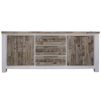 Plumeria Buffet Table 200cm 2 Door 3 Drawer Solid Acacia Timber - White Brush - ElectronX Plus