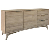 Tyler 166cm Buffet Table 2 Door 3 Drawer Solid Acacia Timber Brushed Smoke - ElectronX Plus