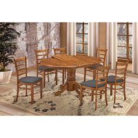 Linaria 7pc Dining Set 150cm Extendable Pedestral Table 6 Timber Chair - Walnut - ElectronX Plus