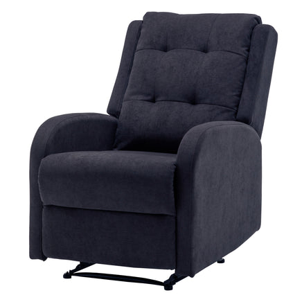 Flynn Recliner ArmChair Fabric Upholstered Sofa Lounge Accent Chair Dark Grey - ElectronX Plus