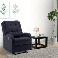 Flynn Recliner ArmChair Fabric Upholstered Sofa Lounge Accent Chair Dark Grey - ElectronX Plus