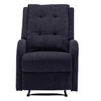 Flynn Recliner ArmChair Fabric Upholstered Sofa Lounge Accent Chair Dark Grey - ElectronX Plus