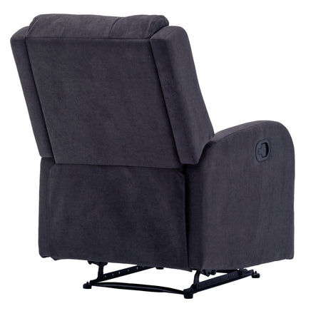 Flynn Recliner ArmChair Fabric Upholstered Sofa Lounge Accent Chair Dark Grey - ElectronX Plus