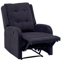 Flynn Recliner ArmChair Fabric Upholstered Sofa Lounge Accent Chair Dark Grey - ElectronX Plus