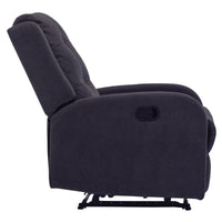 Flynn Recliner ArmChair Fabric Upholstered Sofa Lounge Accent Chair Dark Grey - ElectronX Plus