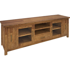 Birdsville ETU Entertainment TV Unit 223cm 2 Door 2 Drawer Mt Ash Wood - Brown - ElectronX Plus