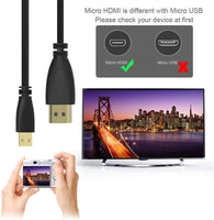 1.5M Micro HDMI to HDMI Adaptor Cable 1080P TV AV Adapter Audio Video Converter - ElectronX Plus