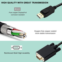 1.8M Display Port DP Male To VGA/M Cable Converter Connector Adaptor - ElectronX Plus