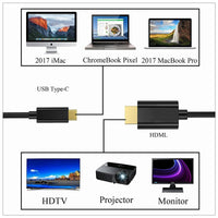 1.8M USB Type C USB-C Thunderbolt 3 to HDMI Cable Male to Male Converter - ElectronX Plus