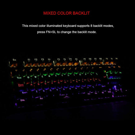 Mechanical Gaming Keyboard Green Switches 87 Keys LED Backlight PC and Laptop - ElectronX Plus