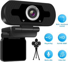 1080p HD Webcam USB Desktop Computer Laptop Camera Video Calling Built-in Mic - ElectronX Plus