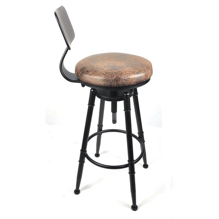 2x Vintage Industrial Rustic Bar Stool Kitchen Stool Swivel Chair Counter Height - ElectronX Plus