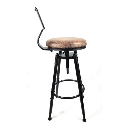 2x Vintage Industrial Rustic Bar Stool Kitchen Stool Swivel Chair Counter Height - ElectronX Plus