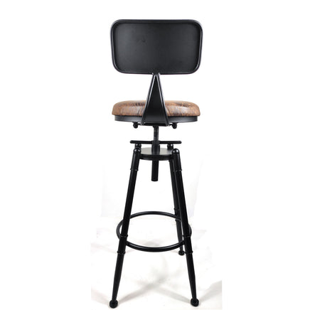 2x Vintage Industrial Rustic Bar Stool Kitchen Stool Swivel Chair Counter Height - ElectronX Plus