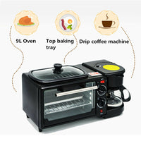 Electric 3 in 1 Breakfast Making Machine Multifunction Coffee Maker Bread Pizza - ElectronX Plus