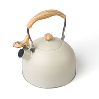 2.5 Liter Tea Whistling Kettle Stainless Steel Modern Whistling Tea Pot for Stovetop Cream - ElectronX Plus