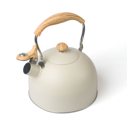 2.5 Liter Tea Whistling Kettle Stainless Steel Modern Whistling Tea Pot for Stovetop Cream - ElectronX Plus