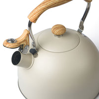 2.5 Liter Tea Whistling Kettle Stainless Steel Modern Whistling Tea Pot for Stovetop Cream - ElectronX Plus