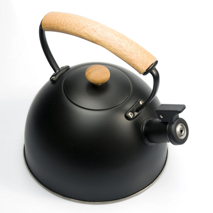 3 Liter Tea Whistling Kettle Stainless Steel Modern Whistling Tea Pot for Stovetop Black - ElectronX Plus