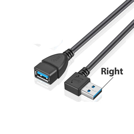 USB 3.0 Angle Male to Female Extension Cable Convertor Adapter Extender Cord Right Angle - ElectronX Plus