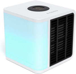 Evapolar evaLIGHT Plus Personal Portable Air Cooler and Humidifier, Desktop Cooling Fan, for Home and Office, with USB Connectivity and Colorful Built-in LED Light, White (EV-1500) - ElectronX Plus