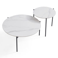 Interior Ave - Bianco Nested Coffee Table Set - Marble & Black - ElectronX Plus