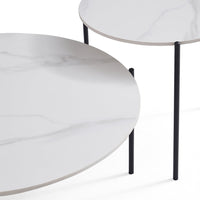 Interior Ave - Bianco Nested Coffee Table Set - Marble & Black - ElectronX Plus