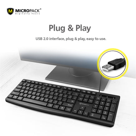 Classic Keyboard 12 Function Hot Key Design USB For PC Notebooks Laptop - ElectronX Plus