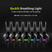 Rainbow Light Gaming Headset Flexible Microphone 7-Color Rainbow LED Lamp - ElectronX Plus