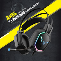 7.1 Surround RGB Gaming Headset Automatic Adjustment Headband Rainbow Light - ElectronX Plus