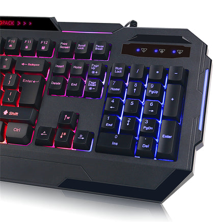 Rainbow Backlit Gaming Keyboard 19 Game Anti Ghosting Keys USB 2.0 Interface AU - ElectronX Plus