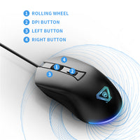 Gaming Mouse Rainbow Breathing LED 4 Buttons DPI Switch For Computer Laptop - ElectronX Plus